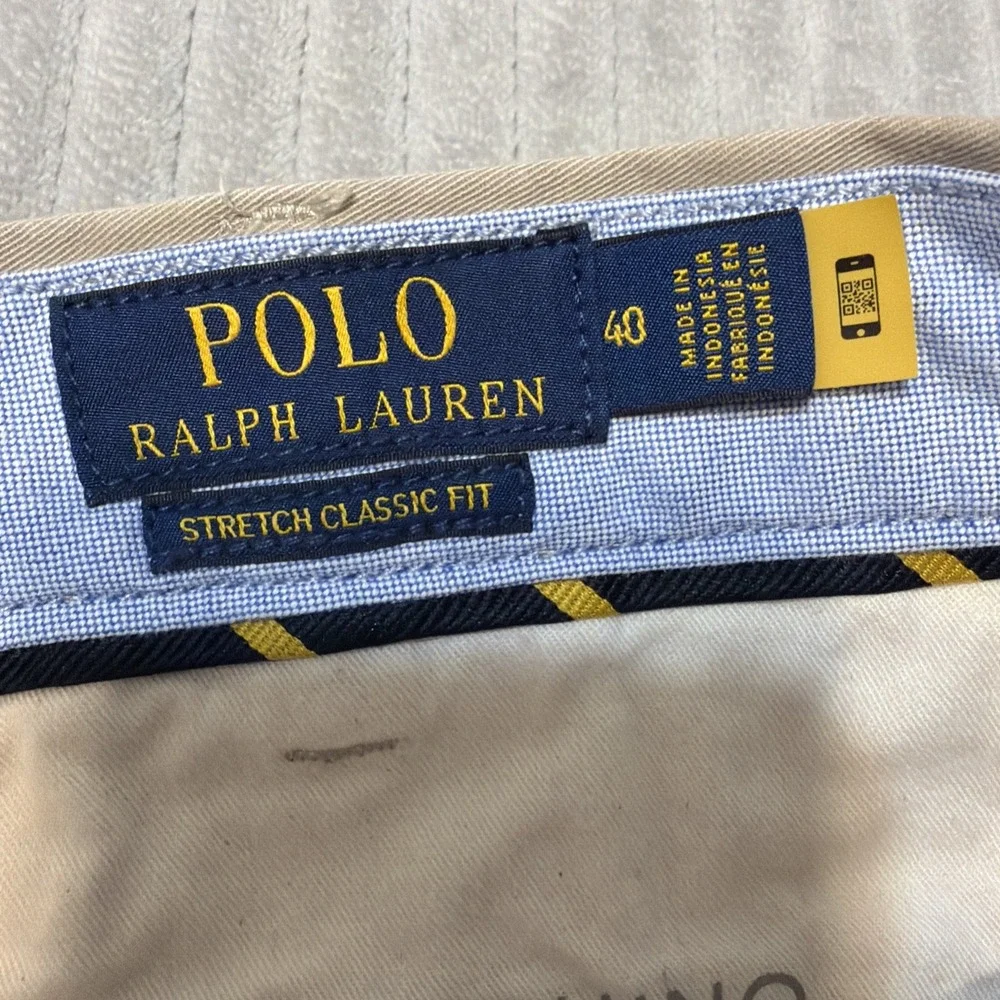 Polo Ralph Lauren Prospect Shorts Men 40 Tan Khaki Cotton Chino Flat Front